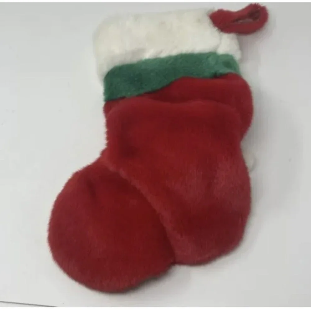 Reindeer Plush Christmas Stocking 3D Jingle Bell 15” Red Kids Holiday Decor‎